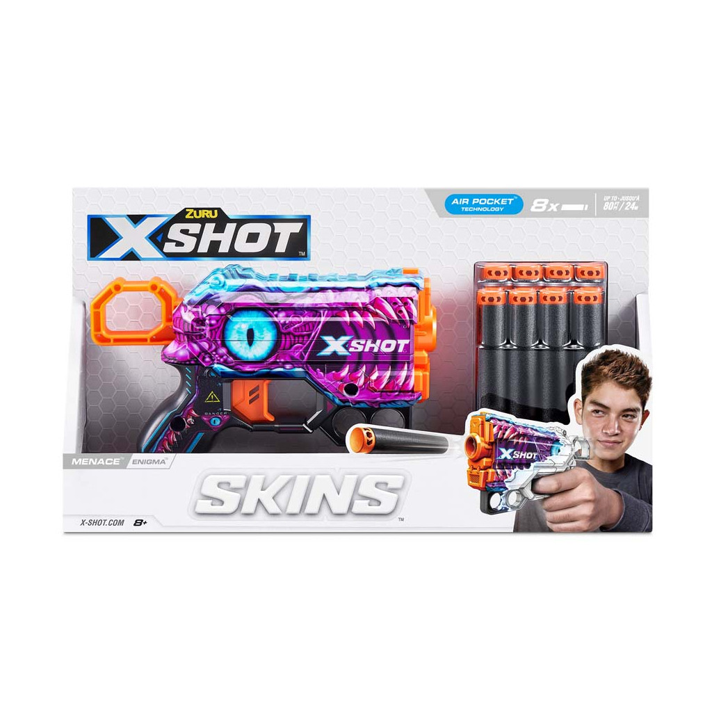 Іграшкова зброя Zuru X-Shot Швидкострільний бластер Skins Menace Enigma (8 патронів) (36515L) - зображення 4