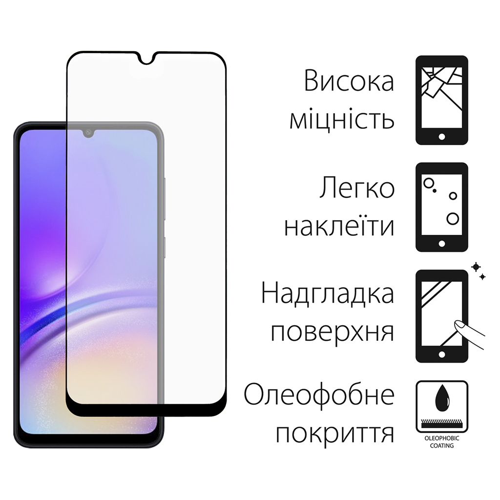 Скло захисне Dengos Samsung Galaxy A05s (black) (TGFG-331) - зображення 2