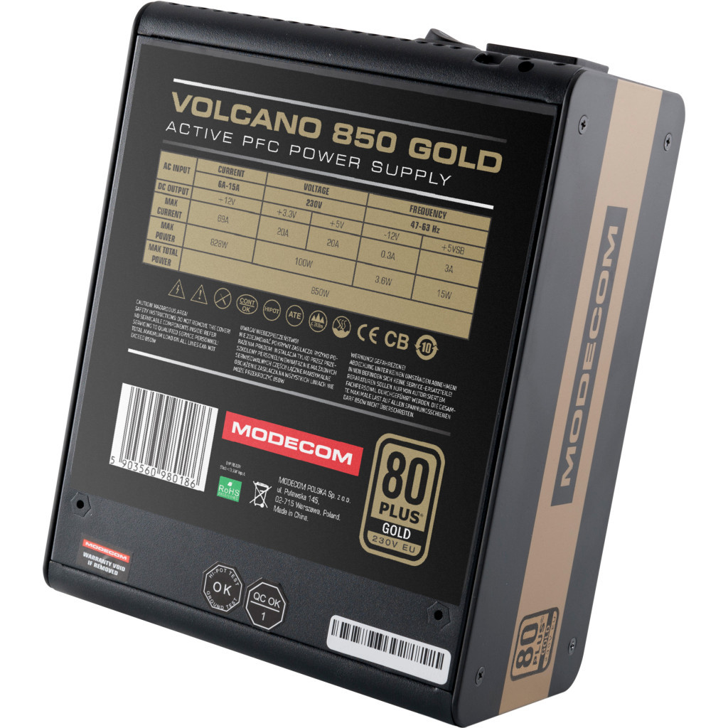 Блок живлення Modecom 850W (ZAS-MC92-SM-850-ATX-VOLCA) - зображення 5