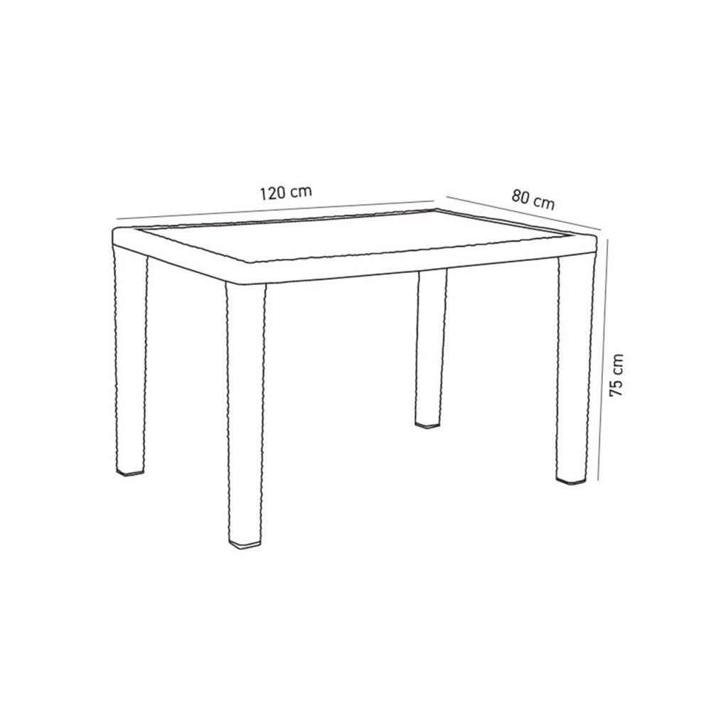 Стіл садовий Tilia Antares 80х120 см outglass, ніжки пластикові, кавовий (10772) - зображення 2