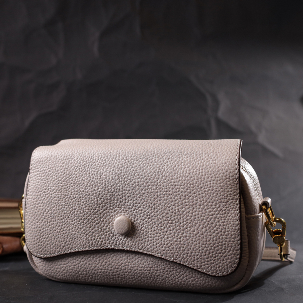 Сумка Vintage Жіноча з клапаном з натуральної шкіри Біла (22431) - зображення 9