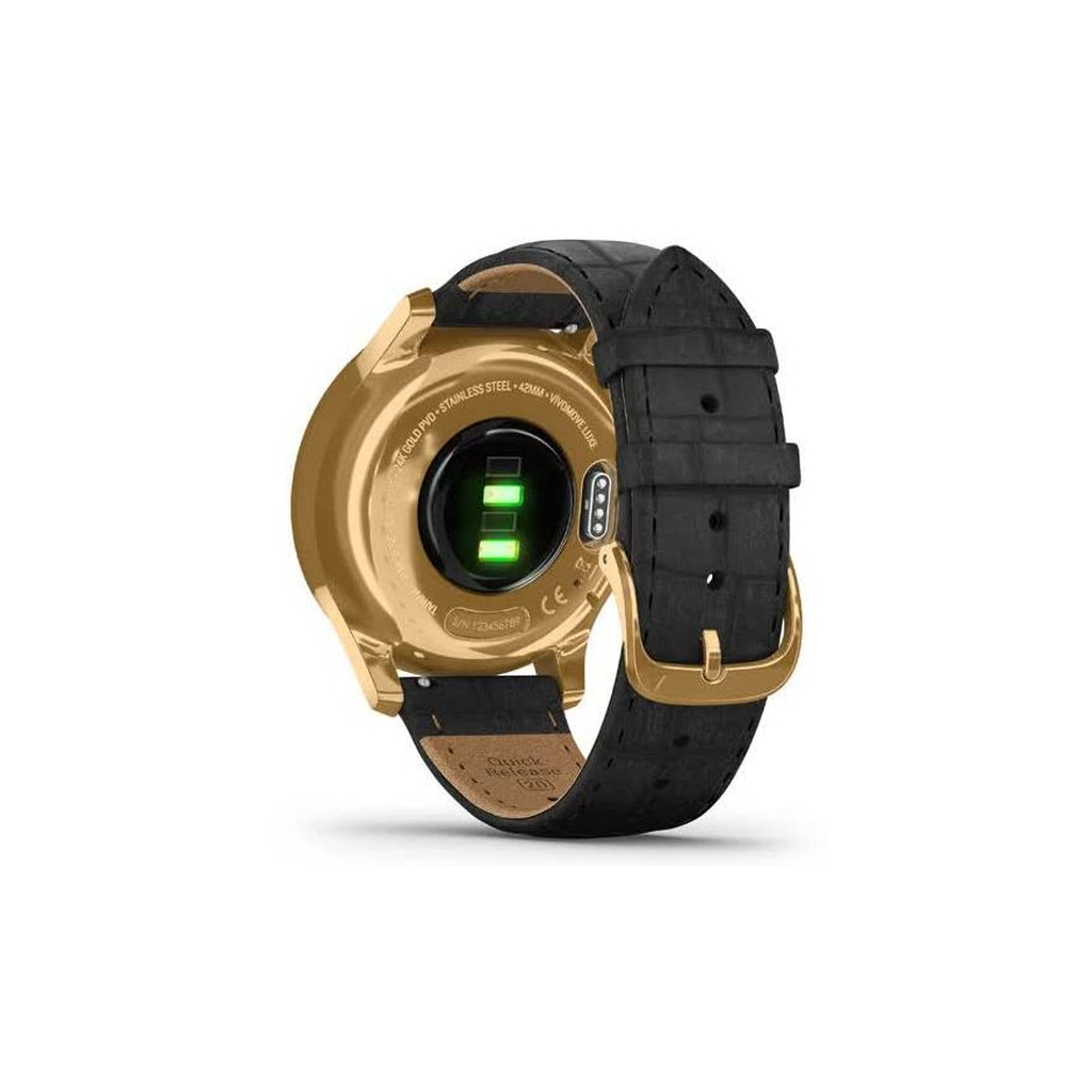 Смарт-годинник Garmin vivomove Luxe, Pure Gold-Black, Leather (010-02241-22) - зображення 6