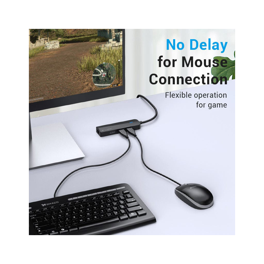 Концентратор Vention USB 2.0 to 3хUSB 2.0 + RJ45 100M Ethernet (CHPBB) - зображення 5