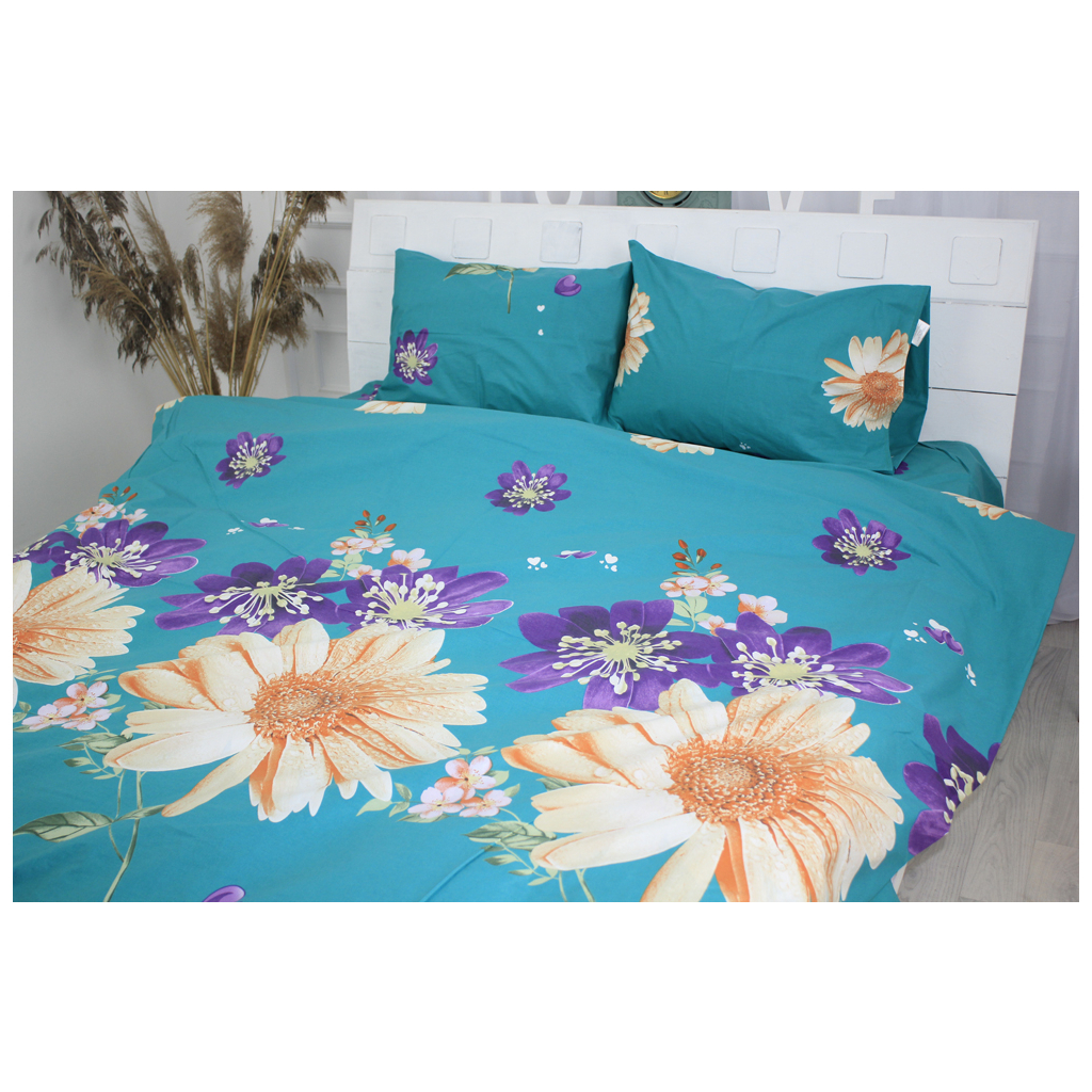 Постільна білизна MirSon Бязь Premium 17-0430 Green field Євро (2200002949255) - зображення 3