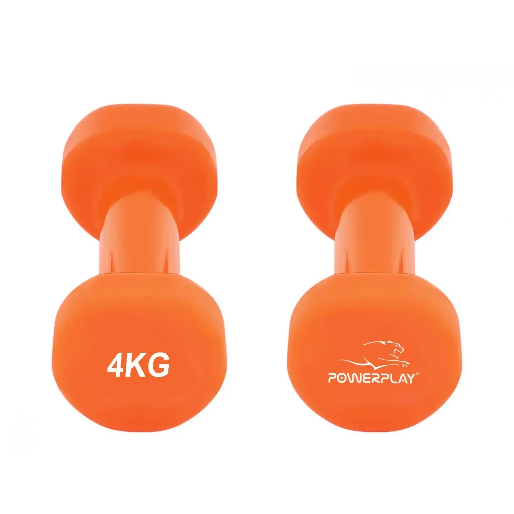 Гантель PowerPlay вінілові 4125 Achilles 2 х 4 кг Помаранчеві (PP_4125_4kg_2in) - зображення 5