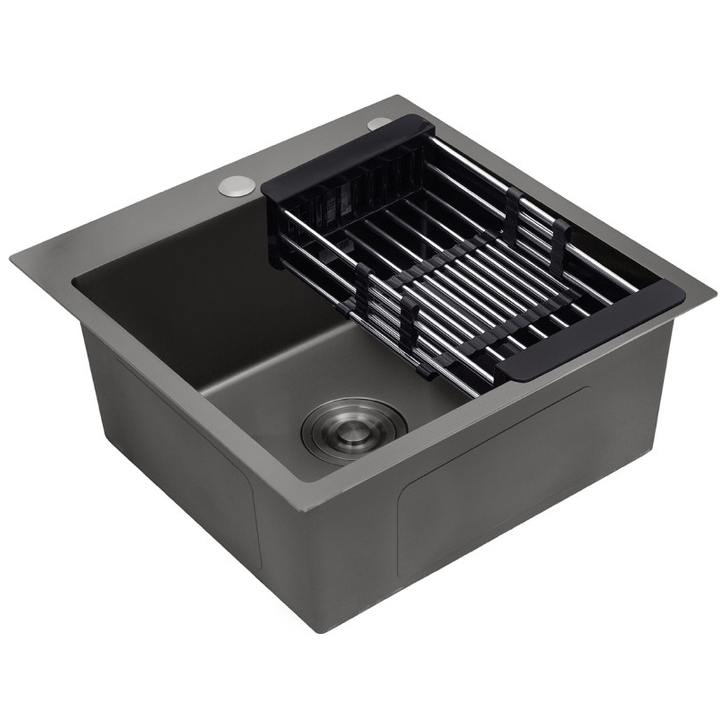 Мийка кухонна Kroner Schwarze-4545HM (CV033856) - зображення 4