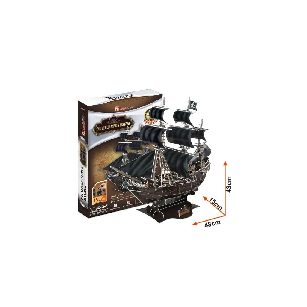 Пазл Cubic Fun 3D Корабель Чорної Бороди Помста Королеви Анн (T4005h) - зображення 4