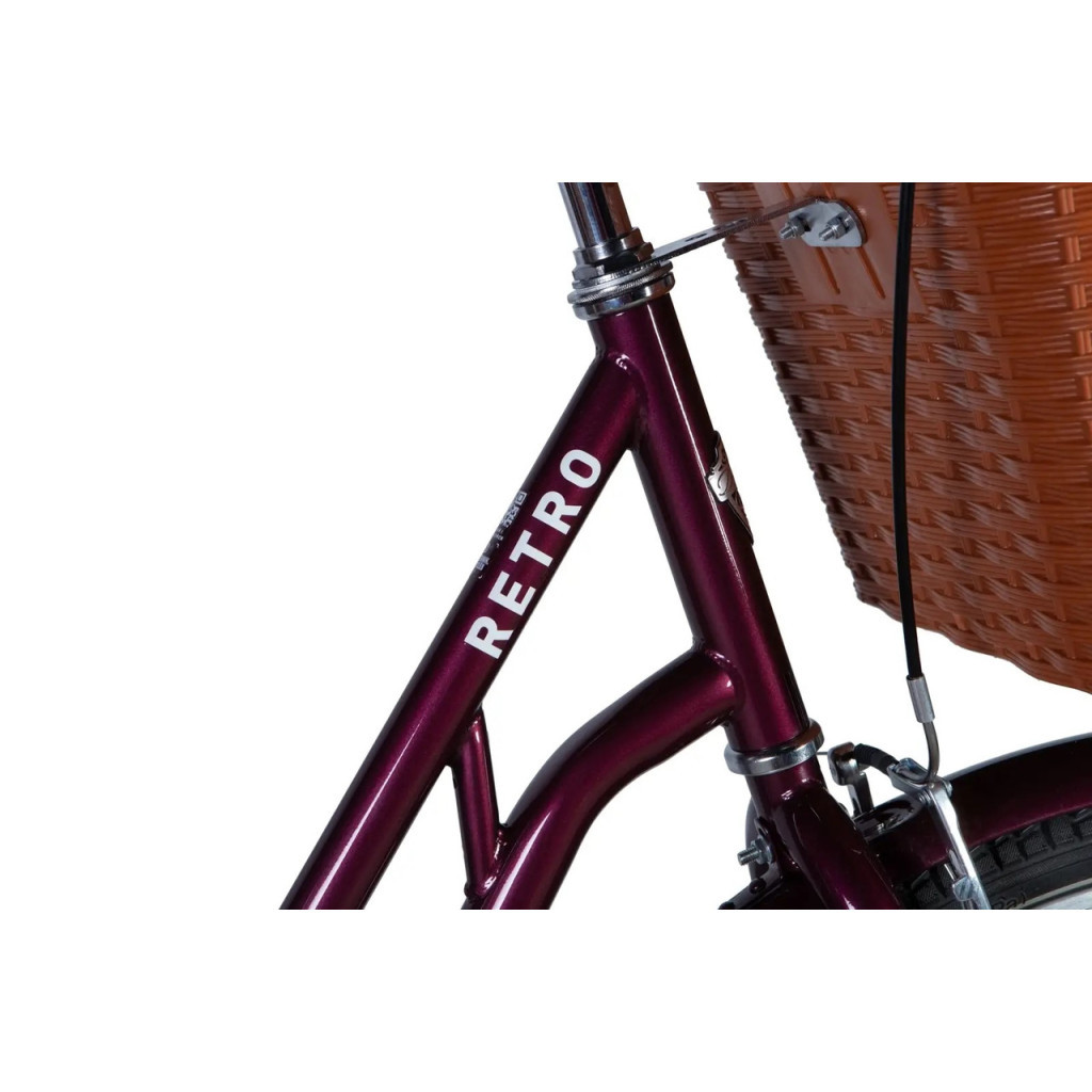Велосипед Dorozhnik Retro 28" 19" ST 2024 Малиновий (OPS-D-28-393) - зображення 2