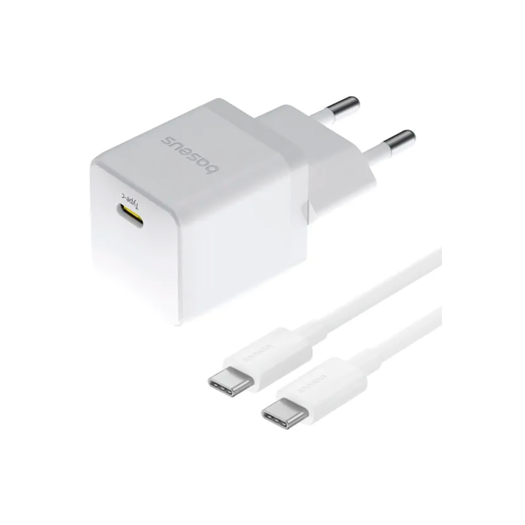 Зарядний пристрій Baseus Palm Fast Charger 1C 20W + Cable 1.0m Type-C 60W white (P10111602213-01) - зображення 1