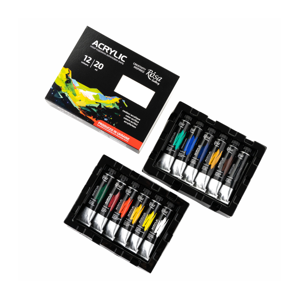 Акрилові фарби Rosa Gallery 12 x 20 мл, блістер (4823098538158) - зображення 4