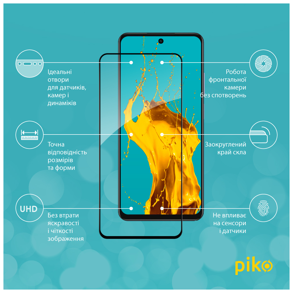 Скло захисне Piko Full Glue Oppo A3 5G Black (1283126598654) - зображення 2