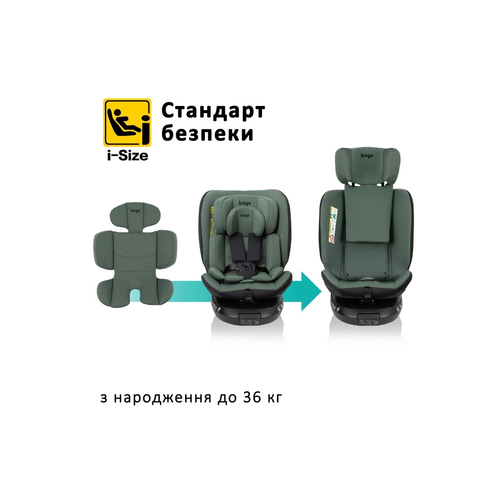 Автокрісло Bugs Aera 360 i-Size, ISOFIX, (036 кг) - Forest Pine (4823056520010) - зображення 10