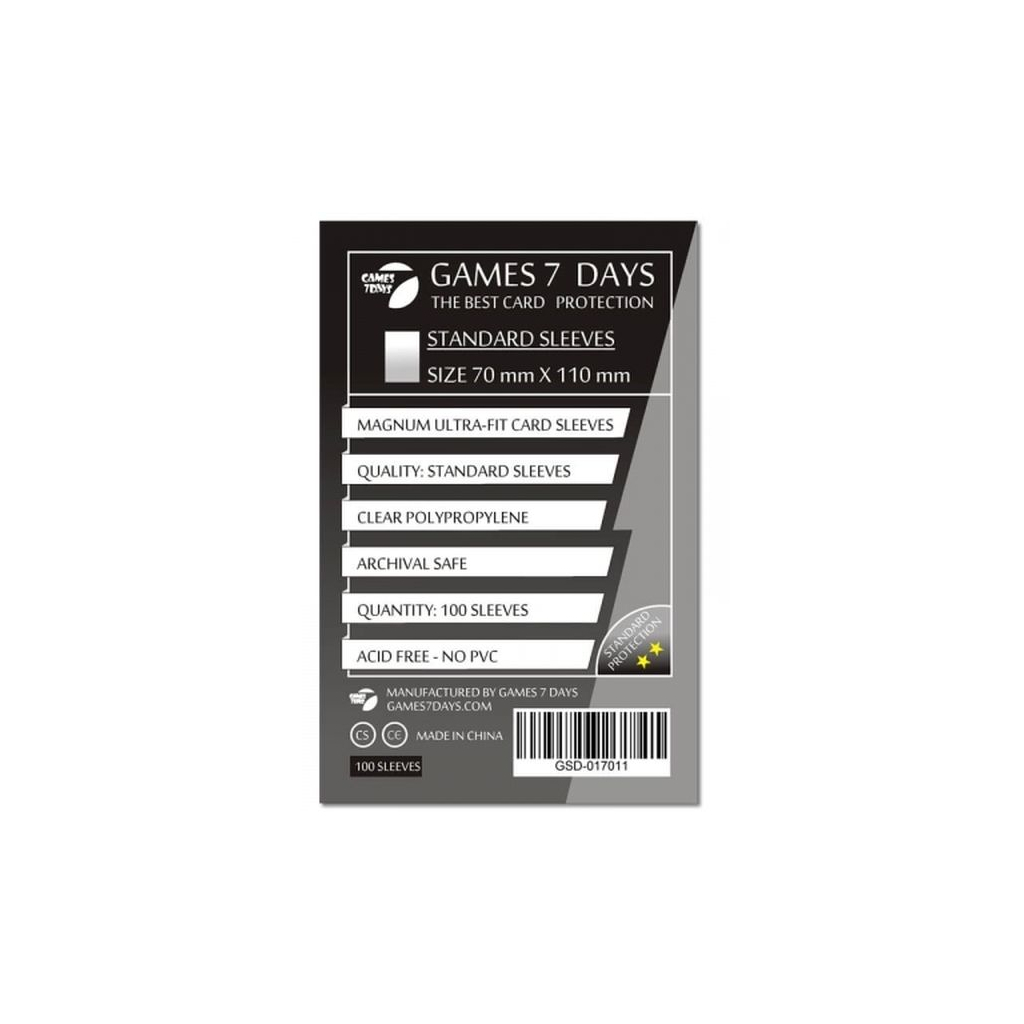 Протектор для карт Games 7 Days 70 х 110 мм, Magnum Ultra-Fit, 100 шт (STANDART) (GSD-017011) - зображення 1