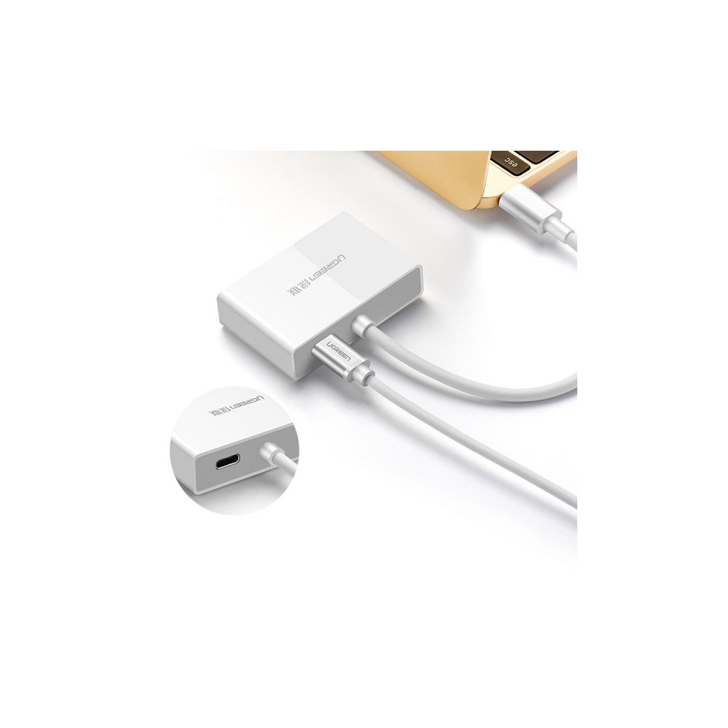 Перехідник USB Type C to HDMI + VGA MM123 white Ugreen (30843) - зображення 2