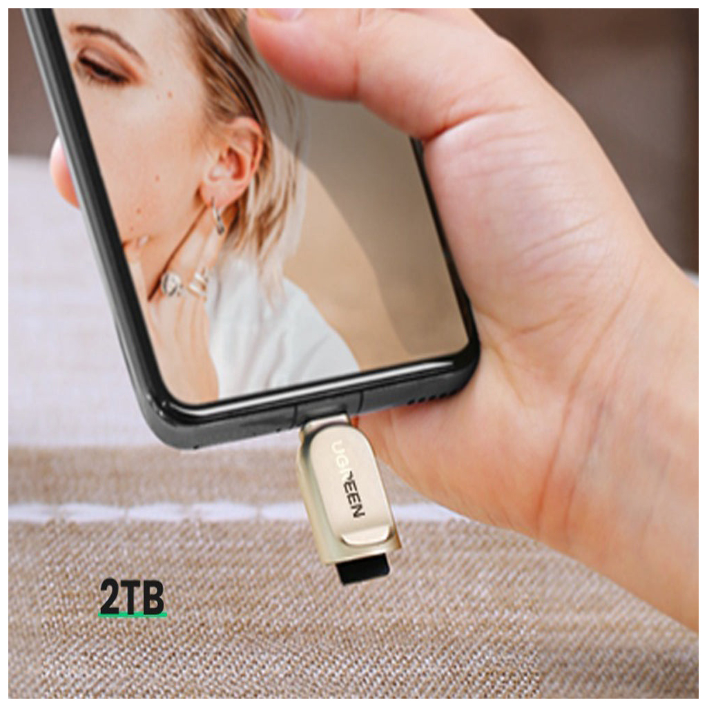 Зчитувач флеш-карт UGREEN USB-C to TF 3.0 CM331 Light Golden (80124) - зображення 9