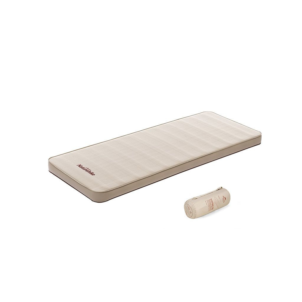 Туристичний килимок Naturehike Самонадувний 10 см одинарний з помпою NH20FCD08 бежевий (6976023925214) - зображення 1