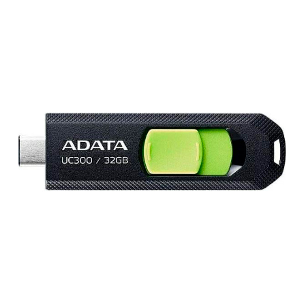 USB флеш накопичувач ADATA 32GB UC300 Black/Green Type-C USB 3.2 (ACHO-UC300-32G-RBK/GN) - зображення 1