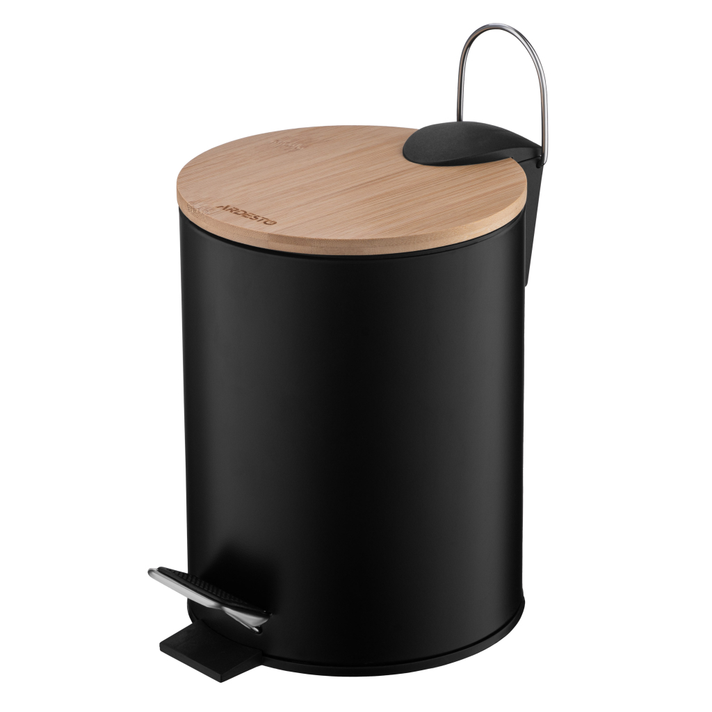 Контейнер для сміття Ardesto Minimalism З педаллю Чорний 3 л (ARHB3601BB) - изображение 1