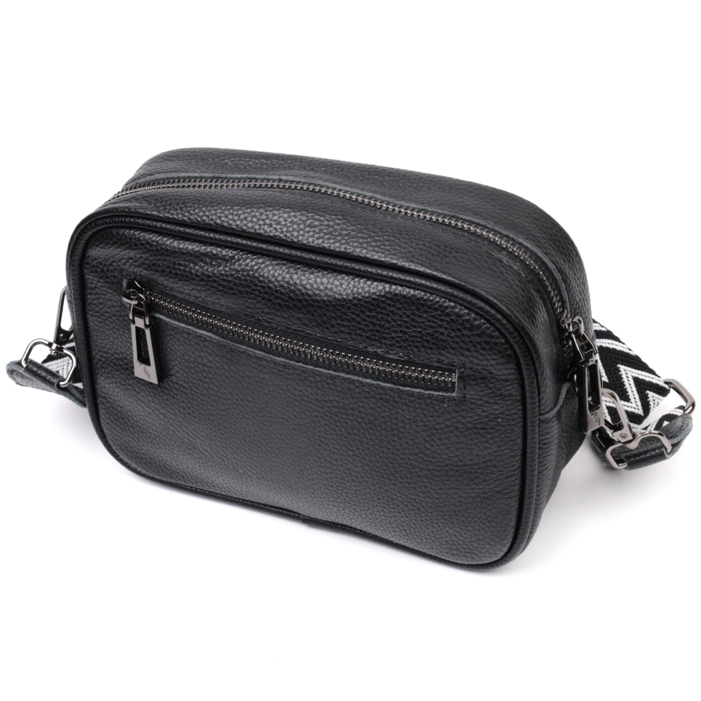 Сумка Vintage Шкіряна жіноча через плече на одне відділення Чорна (22387) - зображення 2