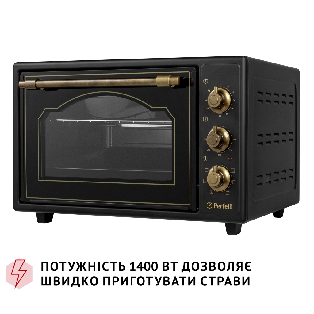 Електропіч Perfelli LAGGIO 37 BLACK RETRO - зображення 5