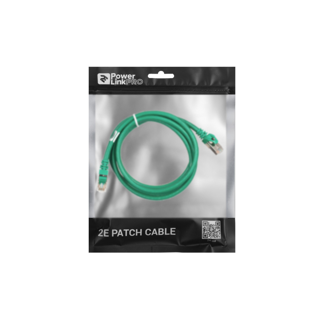 Патч-корд 1.50м S/FTP Cat 6 CU PVC 26AWG 7/0.16 green 2E (2E-PC6SFTPCOP-150GRN) - зображення 3