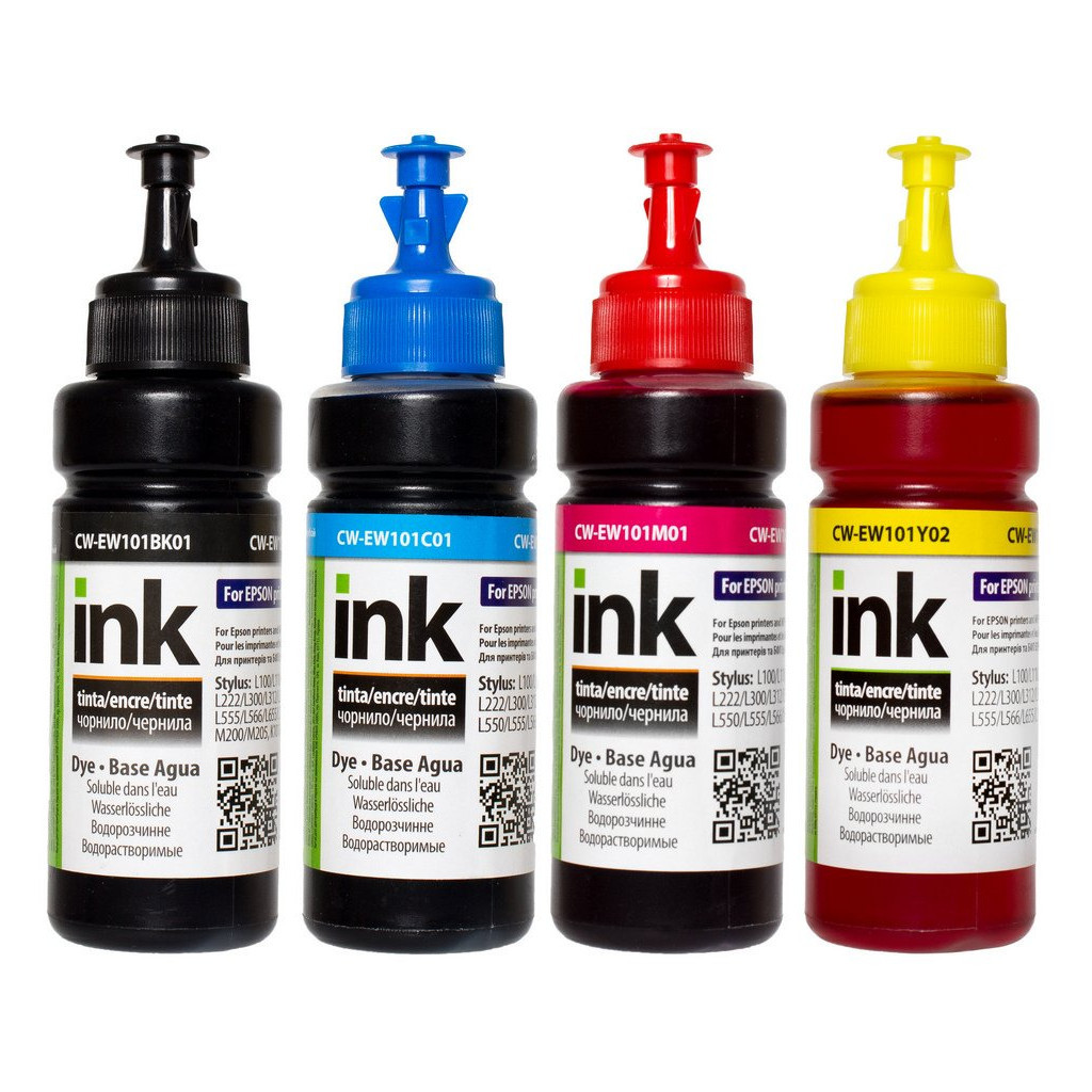 Чорнило ColorWay Epson L100/L200 (4х100мл) BK/С/M/Y (CW-EW101SET01) - зображення 1