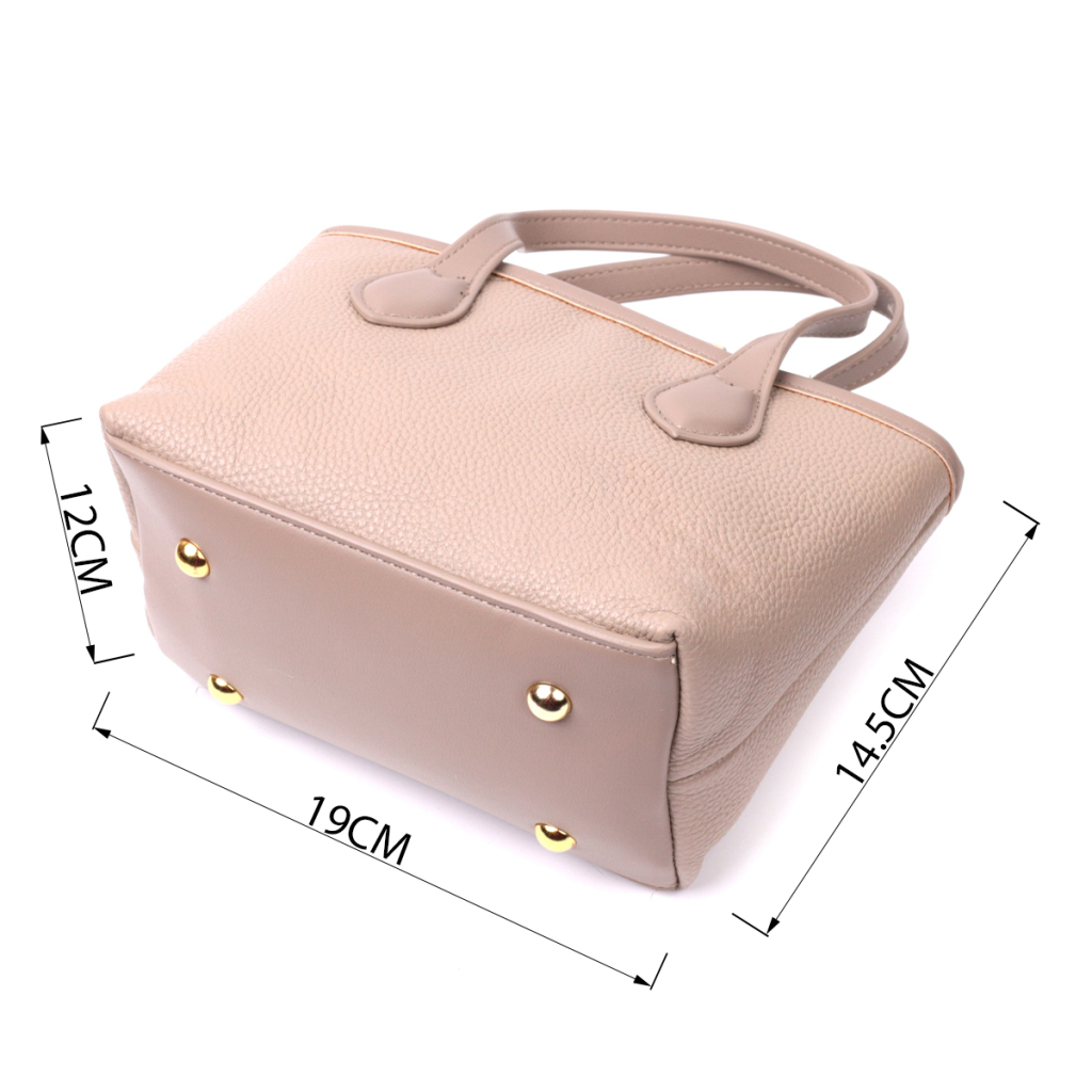 Сумка Vintage Жіноча з двома ручками з натуральної шкіри Бежева (22283) - зображення 3