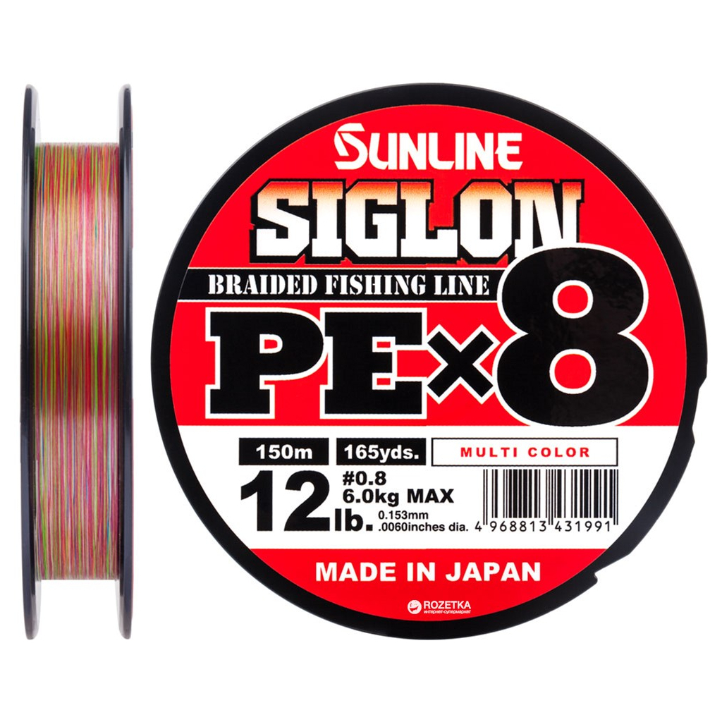 Шнур Sunline Siglon PE х8 150m 0.8/0.153mm 12lb/6.0kg Multi Color (1658.10.00) - зображення 1