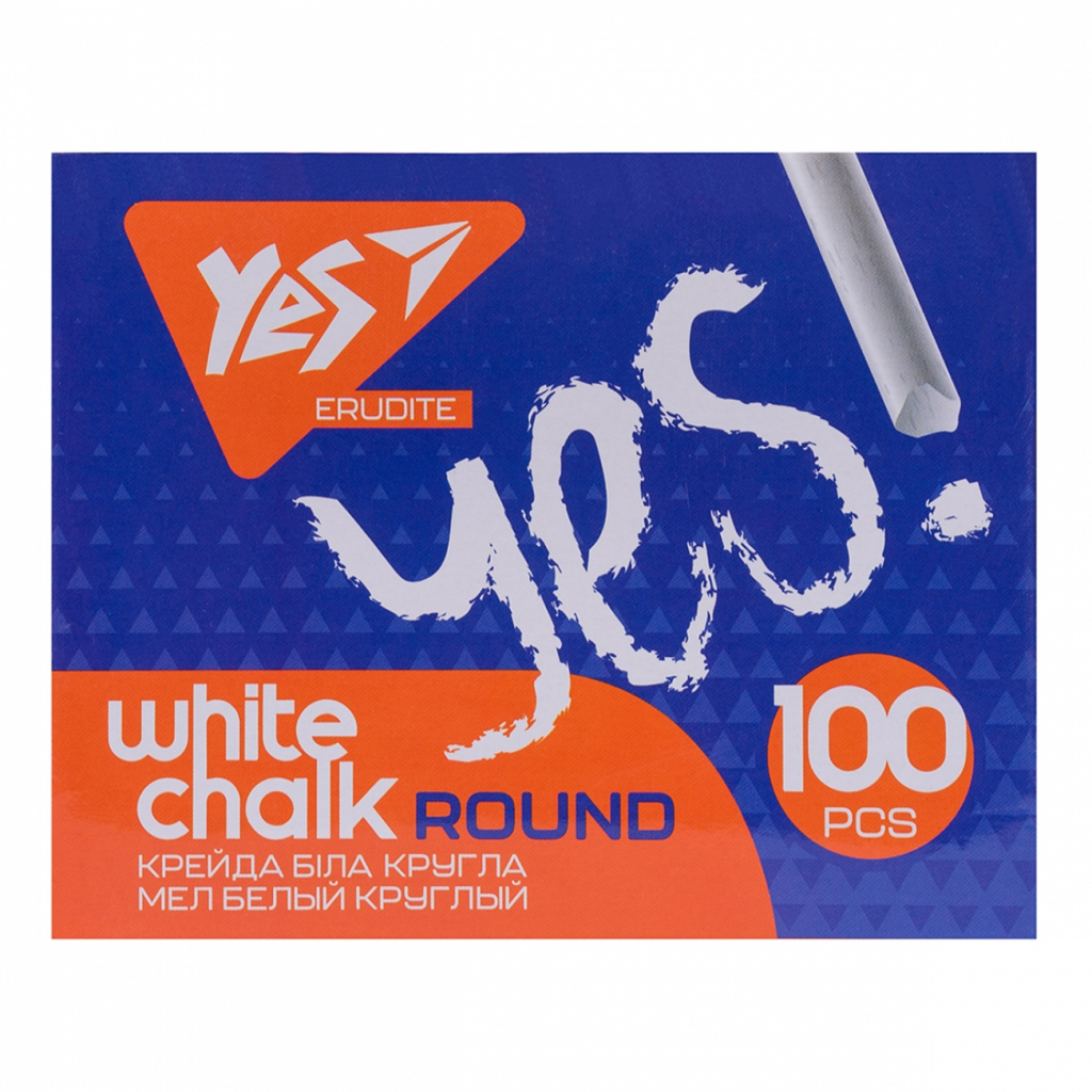 Крейда Yes крейда біла кругла 100 шт. "Erudite" (400443) - зображення 1