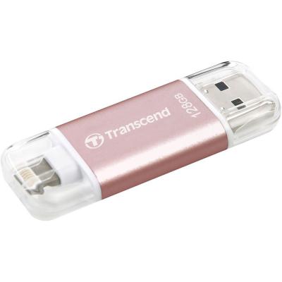 USB флеш накопичувач Transcend 128GB JetDrive Go 300 Rose Gold USB 3.1/Lightning (TS128GJDG300R) - зображення 2