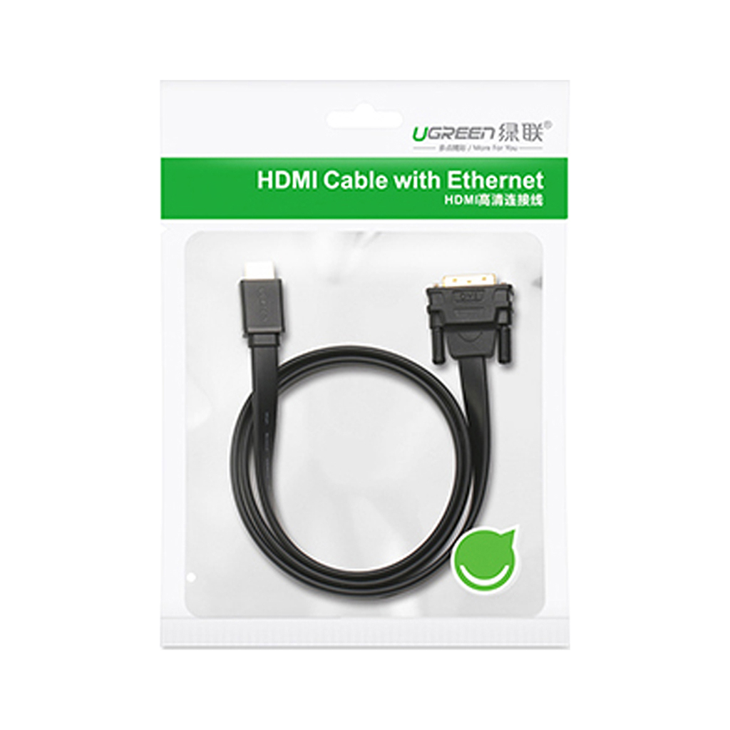 Кабель мультимедійний HDMI M to DVI M 1.0m HD106 black UGREEN (30116) - зображення 2