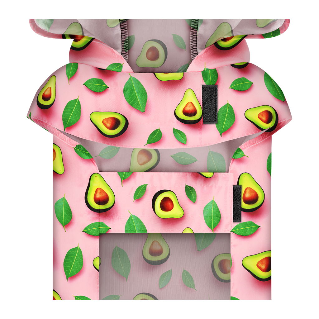 Дощовик для тварин WAUDOG Clothes Накидка з капюшоном Авокадо на рожевому L (358-4051) - зображення 4