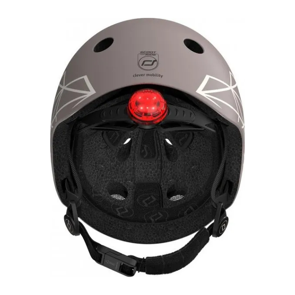 Шолом Scoot&Ride 45-51см , коричневий, з ліхтариком (SR-181206-BROWNLINES) - зображення 5
