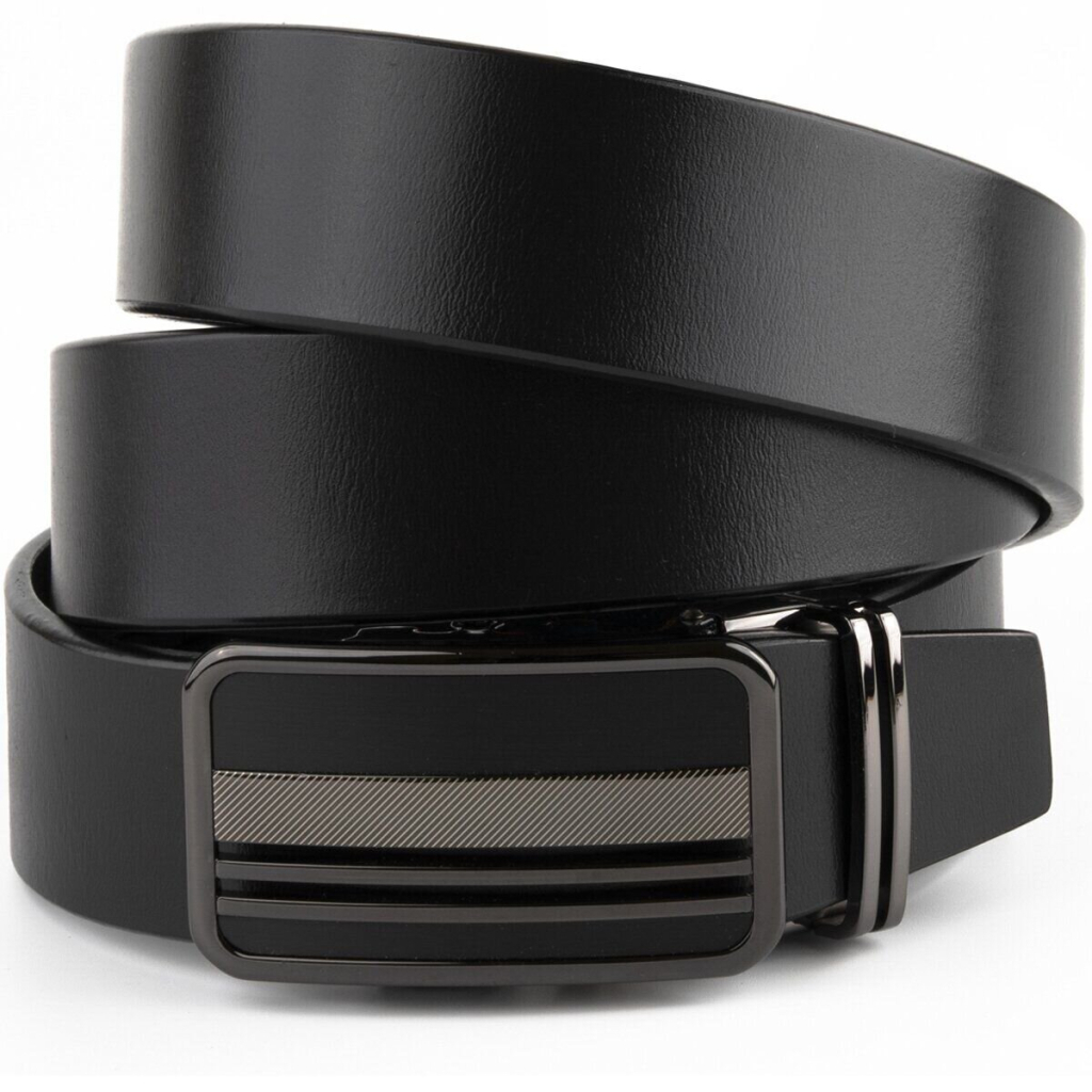 Ремінь Vintage Чоловічий з автоматичною пряжкою смужки Чорний (20292) - зображення 1