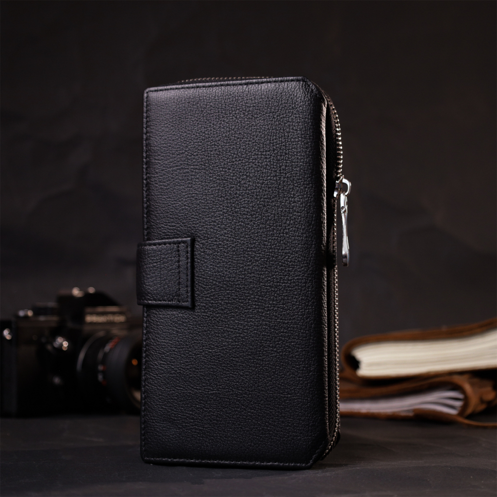 Гаманець ST Leather З натуральної шкіри Чорний (19432) - зображення 10