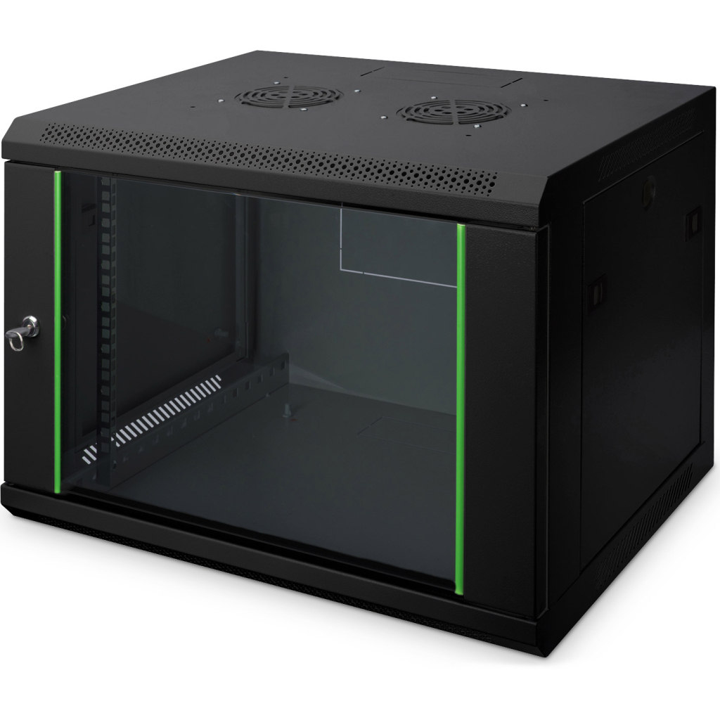 Шафа настінна Digitus Wall Mounting Dynamic Basic 19" 7U 600x600, RAL 9005 (DN-1907U-6/6-EC-SW) - зображення 1