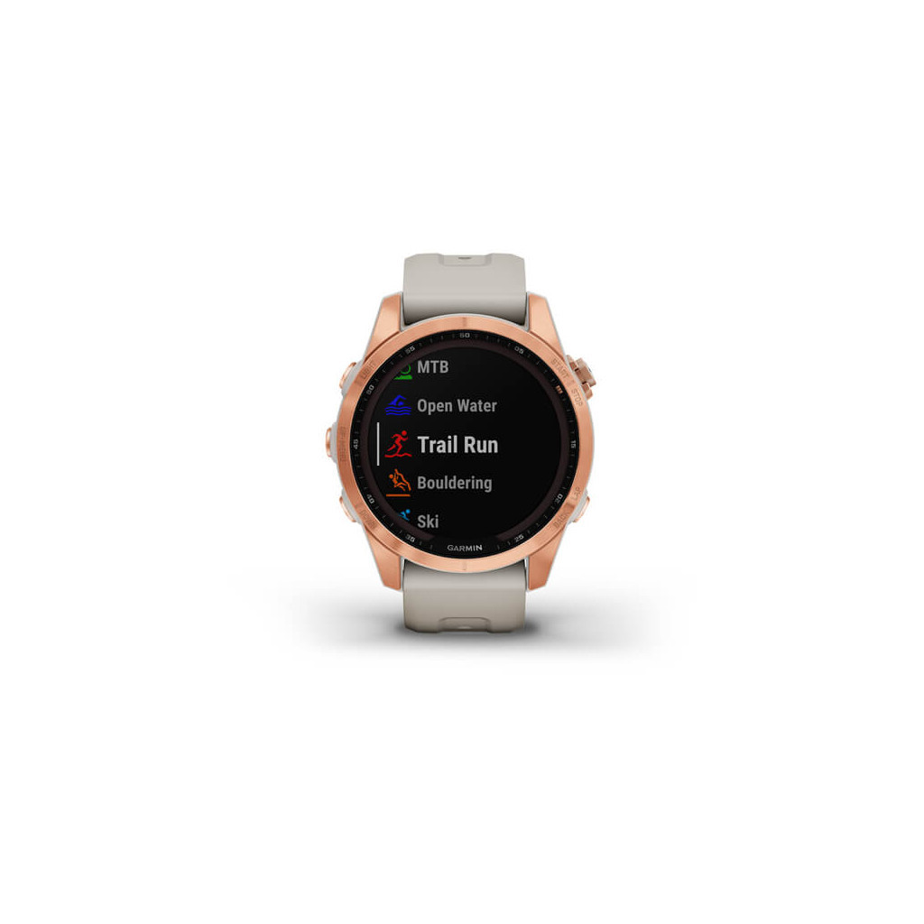 Смарт-годинник Garmin fenix 7S Sol, Rose Gold w/ Light Sand Band, GPS (010-02539-11) - изображение 7