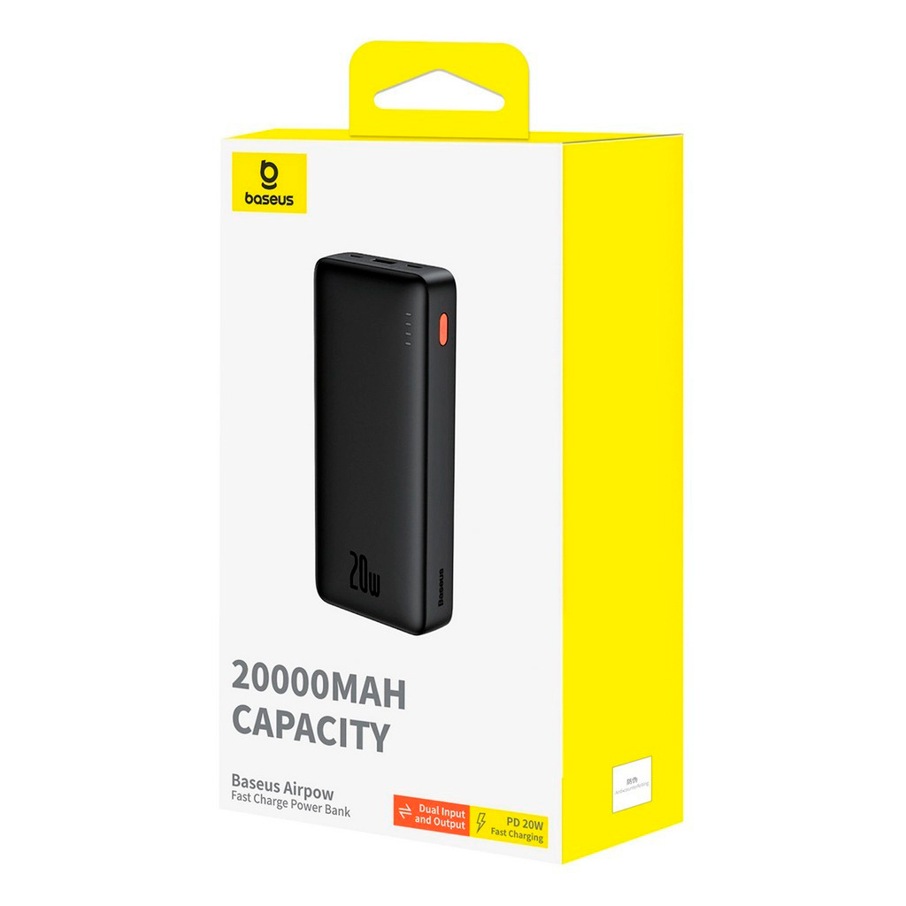 Батарея універсальна Baseus Airpow 20000mAh 20W PD/3.0, QC/3.0, black (P10022804113-00) - зображення 7