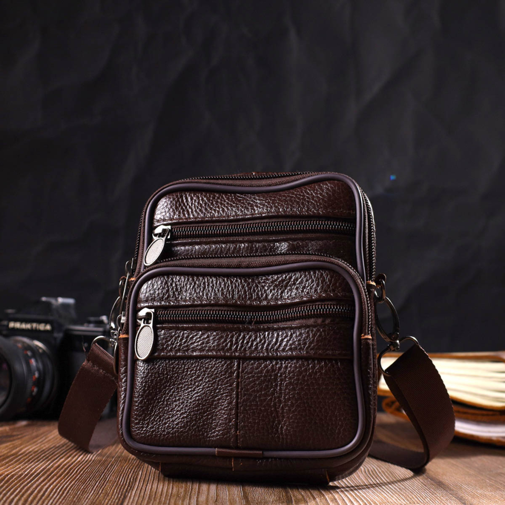 Сумка Vintage Чоловіча на пояс з натуральної шкіри Коричнева (21484) - зображення 7