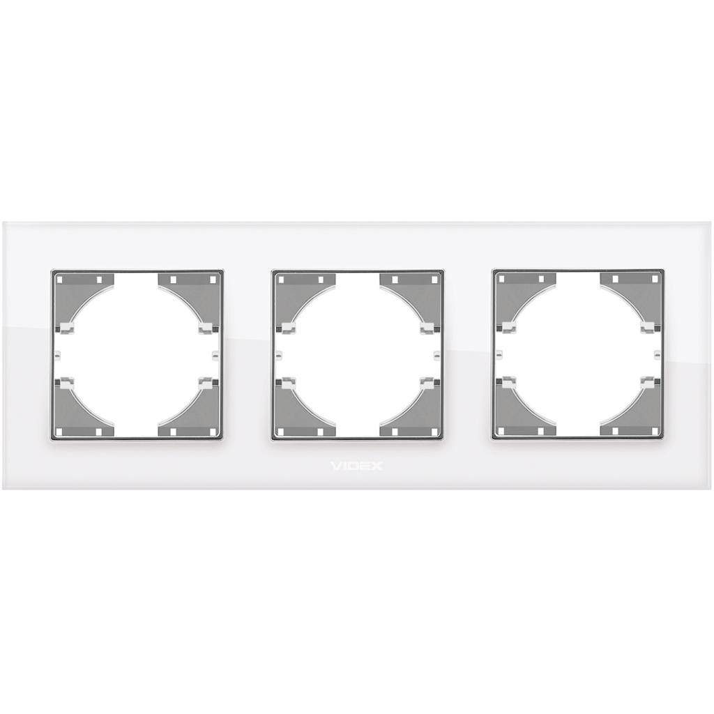 Рамка Videx BINERA біле скло 3 поста (VF-BNFRG3H-W) - изображение 2