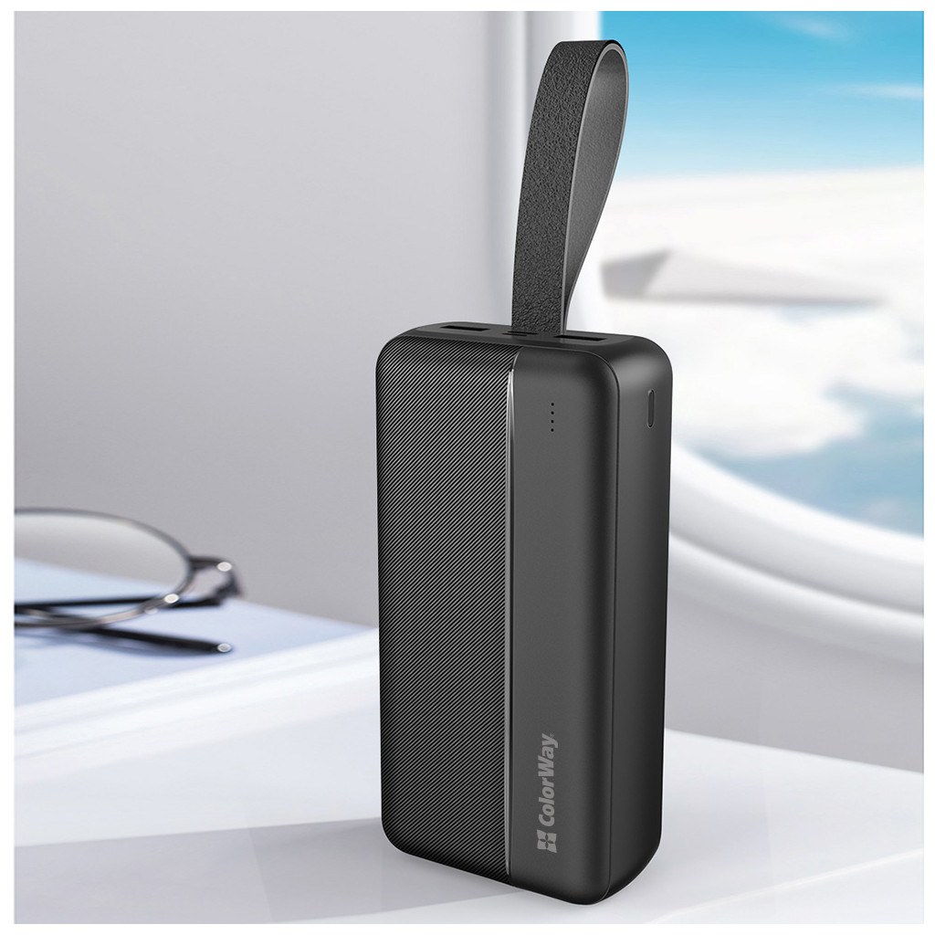 Батарея універсальна ColorWay 30 000 mAh High-power 2 PD/20W, QC/3.0, USB-C/Micro-USB (CW-PB300LPC2BK-PD) - изображение 8