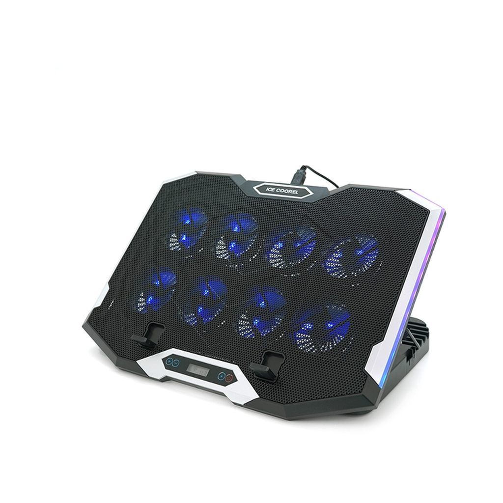 Підставка до ноутбука IceCoorel 10-17", 8*70mm, 2*USB, + LCD, 410x297x40mm, RGB (K10) - зображення 3