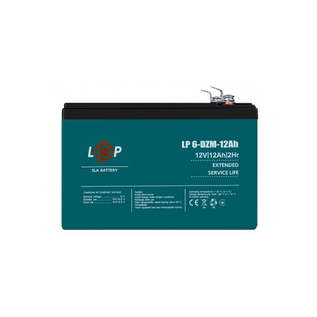 Батарея до ДБЖ LogicPower 12В 12 Ah (6-DZM-12) (3536) - зображення 1