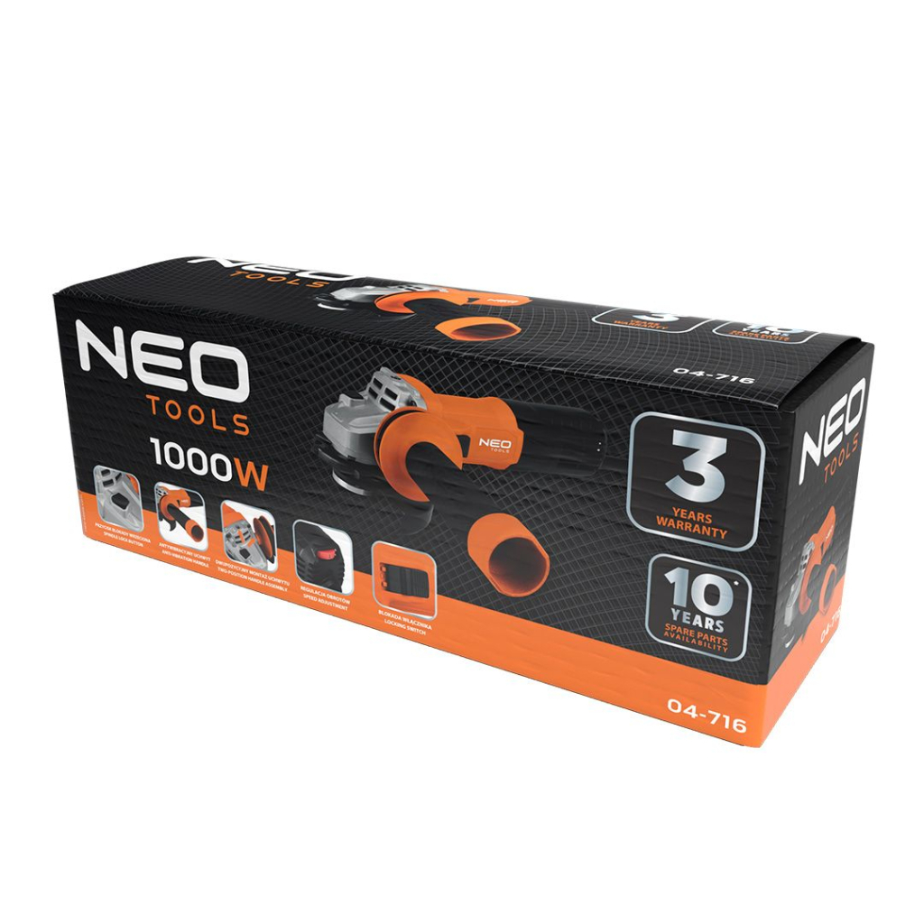 Шліфувальна машина Neo Tools 125мм, 1000W, 12000об/хв, 2.0кг (04-716) - зображення 18