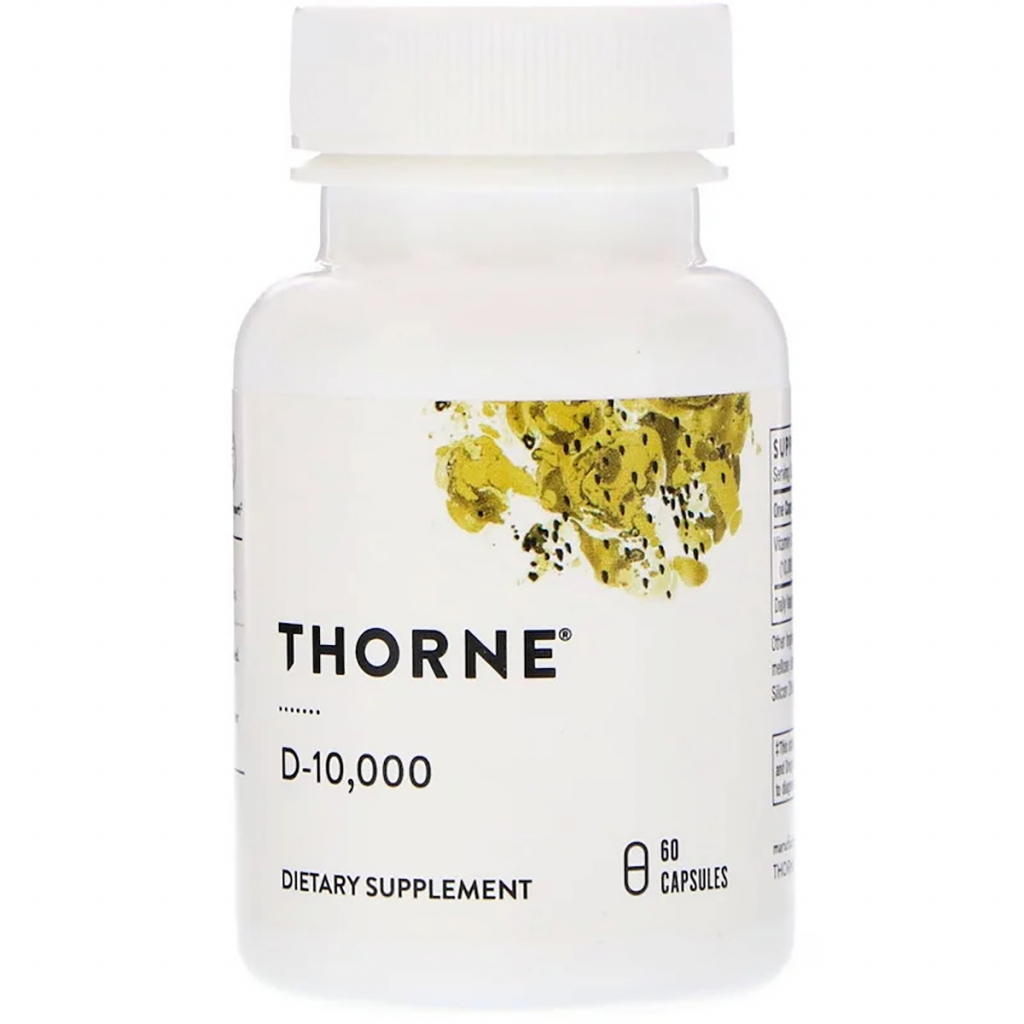 Вітамін Thorne Research Вітамін D3, 10 000 МО, D-10,000, 60 капсул (THR-14801) - зображення 1