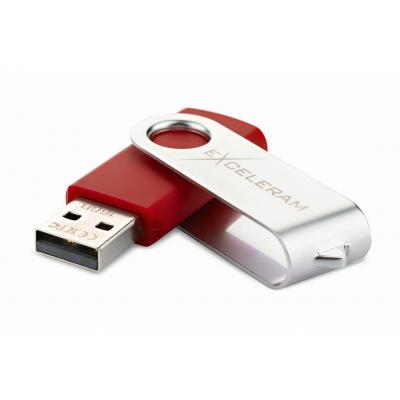 USB флеш накопичувач eXceleram 16GB P1 Series Silver/Red USB 2.0 (EXP1U2SIRE16) - зображення 2