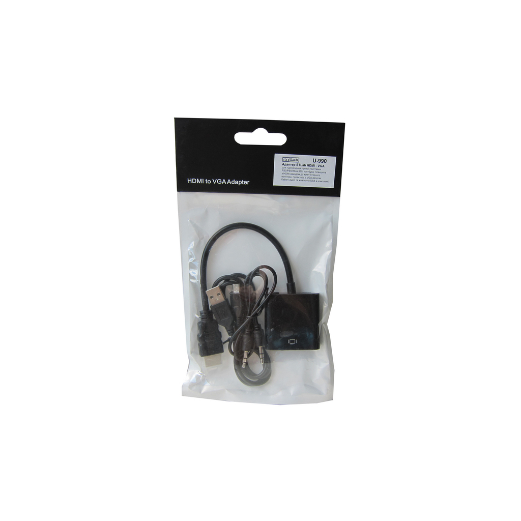 Перехідник ST-Lab HDMI male to VGA F (з кабелями аудіо і живлення від USB) (U-990) - изображение 9