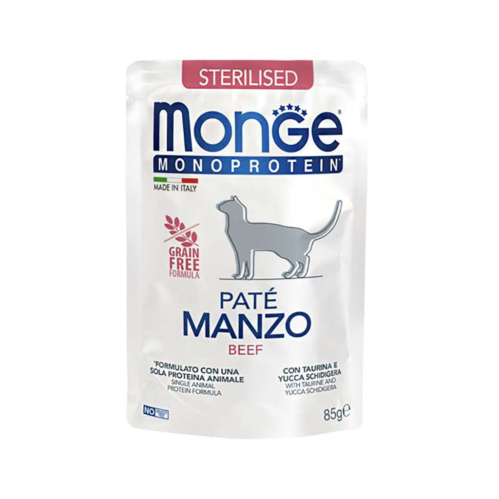 Паштет для котів Monge Cat Monoprotein Sterilised яловичина 85 г (8009470013741) - зображення 1