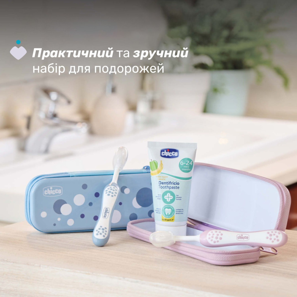 Дитяча зубна щітка Chicco для перших зубів, 6-36 міс. блакитна (8058664174690) (12081.11) - изображение 6