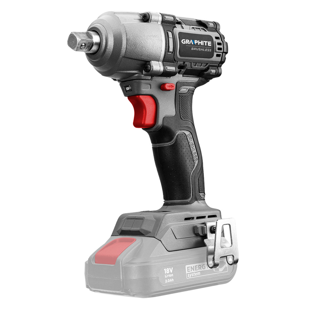 Гайковерт Energy+ 18V, безщітковий, 2600об/хв, 450Нм, 1/2", 3 швидкості, 1.24кг (без АКБ та ЗП) Graphite (58G038) - изображение 1